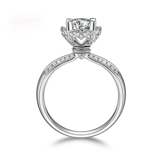 Heart-shaped bouquet diamond ring